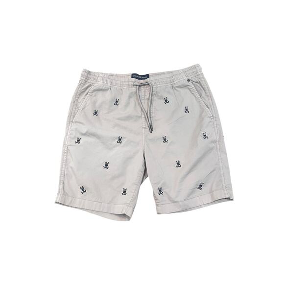 Psycho Bunny Other - Psycho Bunny Shorts Mens Small Beige Chino Elastic Waist Skull Bunny Embroidery